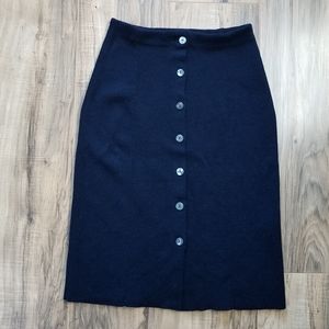 Brooks Brothers Italian Merino Navy Sweater Skirt
